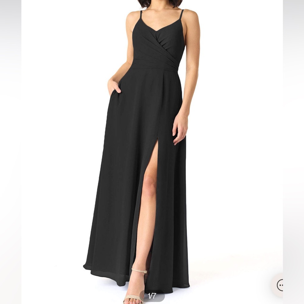 Azazie black bridesmaids dress size A6